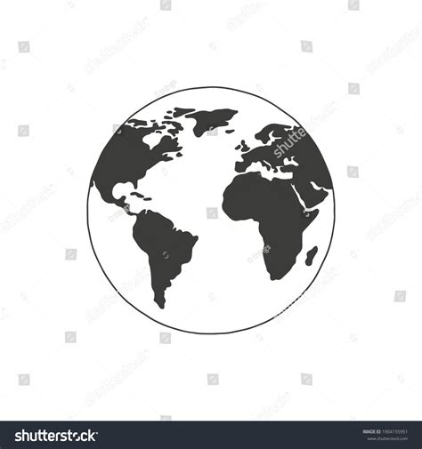 Linear Earth Silhouette Globe Planet Earth Stock Vector Royalty Free