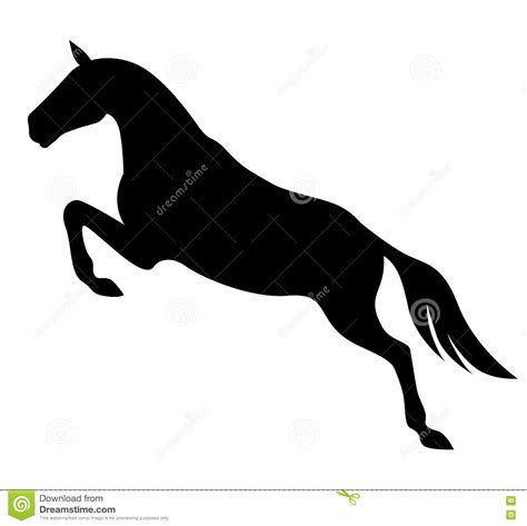 Silhouet Van Het Springen Paard Vector Illustratie Illustration Of