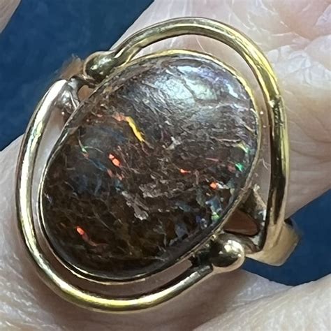 10k Gold Australian Koroit Boulder Opal Ring VIDEO Gem