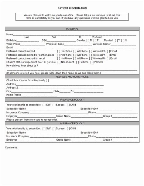 Dental Patient Registration Form Template Fresh Sample Medical History