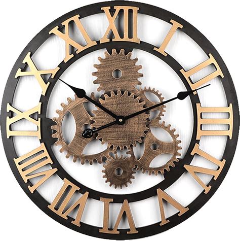 HYZH 58cm 22 8 Pouce Chiffres Romains Grande Horloge Murale Vintage En