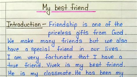 Essay On My Best Friend With Heading In English My Best Friend Essay