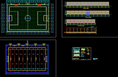 Synthetic Grass Court In AutoCAD CAD Library