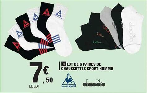 Promo Lot De Paires De Chaussettes Sport Homme Chez E Leclerc