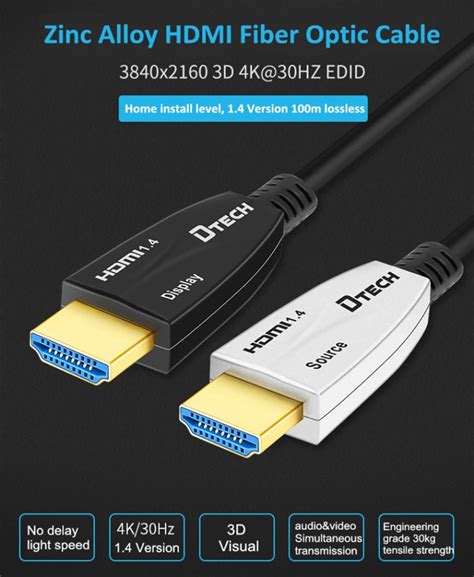 Dtech New Gpbs K Uhd Hdmi Aoc Fiber Cable M To M Buy Hdmi