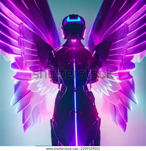 Cyberpunk Soldier Angel Portrait Wings Stock Illustration 2209529021 | Shutterstock