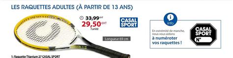 Offre Raquette Titanium Casal Sport Chez Casal Sport