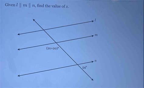 Solved Given Lmn Find The Value Of X Math