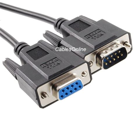 6ft Db9 Null Modem Malefemale Serial Cable Black Cablesonline Nm 506 Ebay