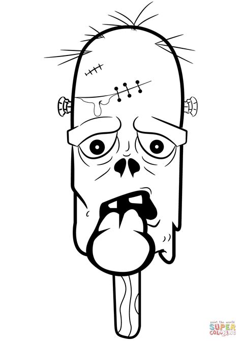 Zombie Ice Cream Coloring Page Free Printable Coloring Pages