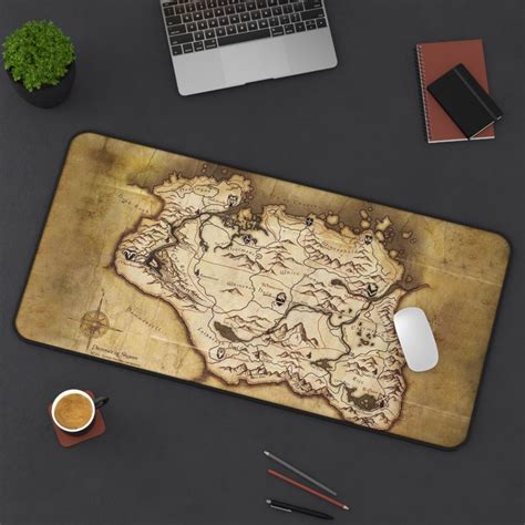 The Elder Scrolls V Skyrim Map Mouse Pad Game Map Mouse Pad Gaming Desk