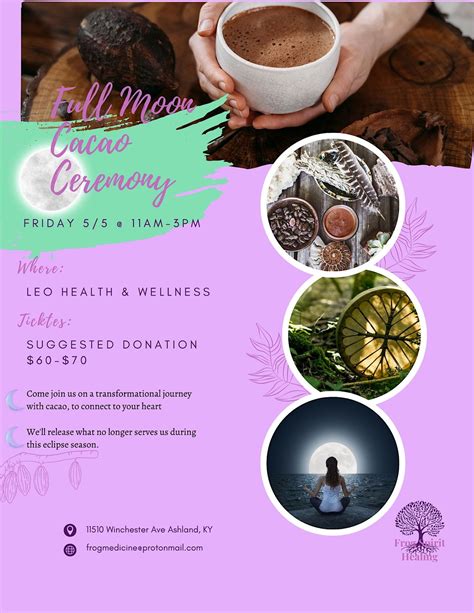 Full Moon Cacao Ceremony Leo Health And Wellness Ashland 5 May 2023