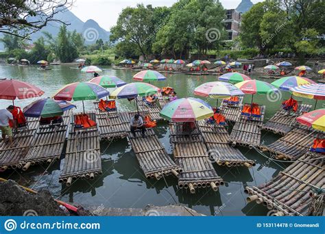 Bamboo Rafting On The Yulong River Editorial Stock Photo Image Of