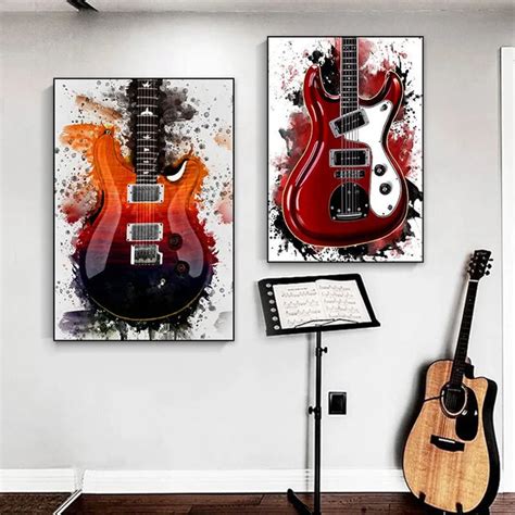 Touteladeco Toile Musique Guitare Electrique Décoration Murale