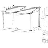 Tonnelle Pergola Mural En Aluminium AVRIL PARIS Lisboa 3x4m Toile