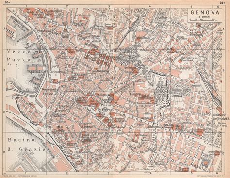 Merano Vintage Town City Map Plan Pianta Della Citt Italy Old