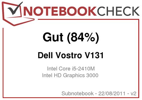 Test Dell Vostro V131 Notebook Tests