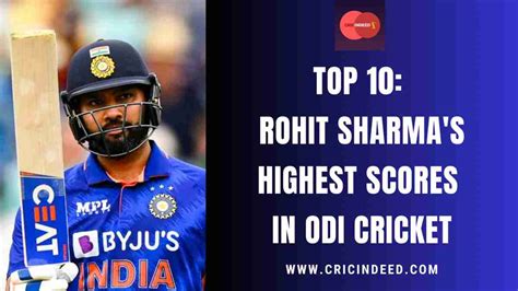 The Ten Highest Rohit Sharma ODI Scores - CricIndeed