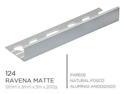 Perfil Alumínio Escadas e Acabamento de Porcelanato 12mm Barra de 3