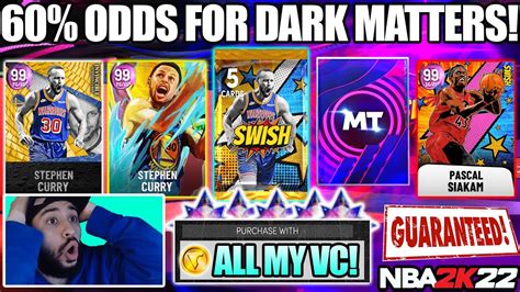 I Spent All My Vc On The New Packs Full Of Dark Matter Pulls And Steph Curry Nba 2k22 Pack