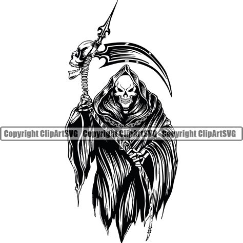 Grim Reaper Skeleton Killer Skull Sickle Blade Death Evil Kill - Etsy