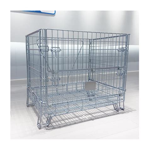 Warehouse Galvanized Foldable Storage Metal Wire Mesh Steel Container