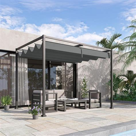 Outsunny X M Pergola With Retractable Roof Shop Now