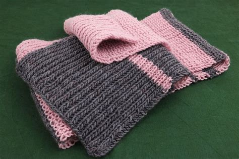 Gestreifter Schal Mit Halbpatent Stricken Do Iteria Knitted Hats