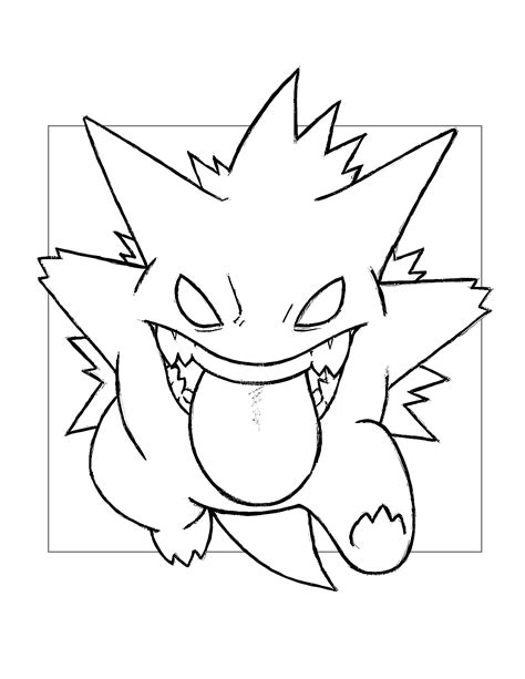 Gengar Coloring Pages Printable Coloring Pages