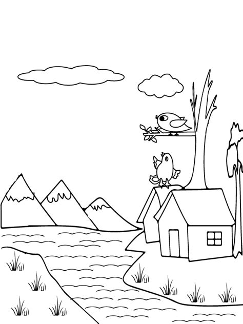 Natural Scenery Coloring Page F Rbung Seite Kostenlose Druckbare