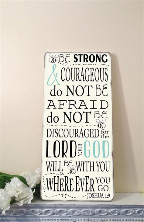 Be STRONG And COURAGEOUS Joshua 1 9 Scripture Verse By ToeFishArt