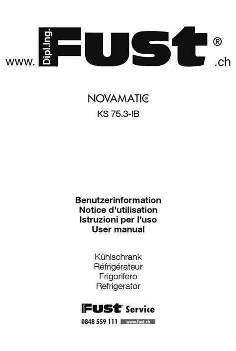 Fust Novamatic Ks 753 Ib User Manual Pdf Download Manualslib