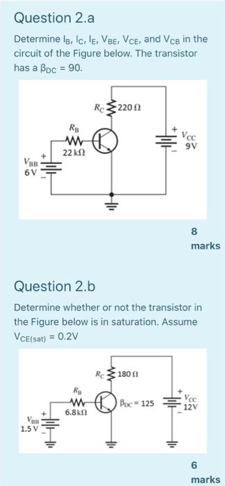 Solved Question A Determine Ib Ic Ie Vbe Vce And Vce Chegg