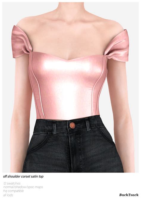 Off Shoulder Corset Satin Top Sims 4 Backtrack Cc On Tumblr