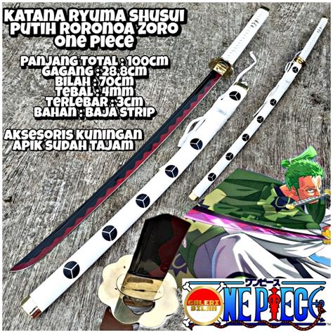 Jual Katana Ryuma Shusui Putih Roronoa Zorro One Piece Shopee Indonesia