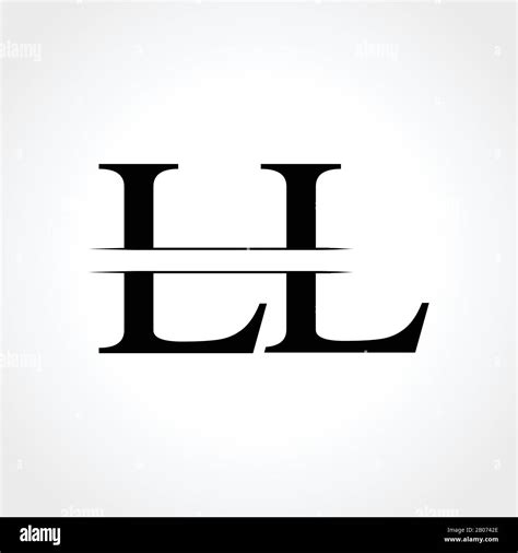 Initial LL letter Logo Design vector Template. Abstract Black Letter LL ...