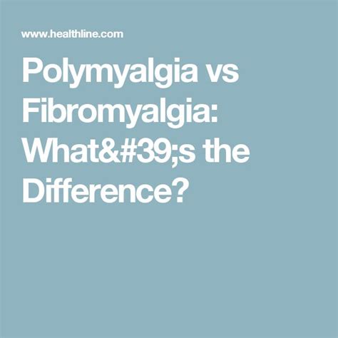 Polymyalgia Vs Fibromyalgia Whats The Difference Fibromyalgia Polymyalgia Rheumatica