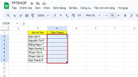 C Ch T O L A Ch N Trong Google Sheet Ch Trong V I B C N Gi N