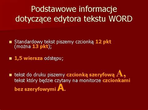 Tworzenie Dokumentw Strukturalnych Z Wykorzystaniem Edytora Tekstu WORD