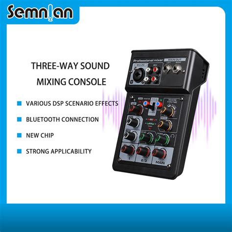 SEMNLAN Микшерный пульт с микрофоном, с bluetooth/USB/звуковая карта ...