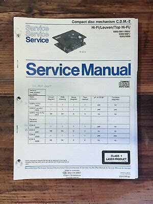 Philips Cdm Cdm Cd Player Mechanism Service Manual Original