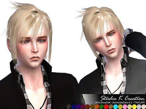 Studio K Creation Animate Hairstyle11 Takumi Sims 4 Hairs