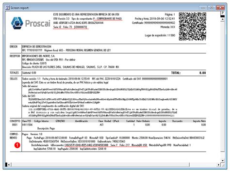 17 CFDI 3 3 Comprobantes de pago DÓLARES Proscai