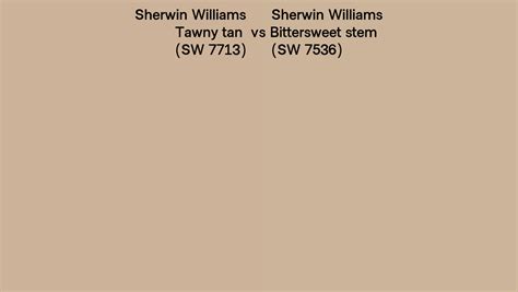 Sherwin Williams Tawny Tan Vs Bittersweet Stem Side By Side Comparison