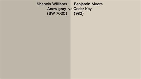 Sherwin Williams Anew Gray SW 7030 Vs Benjamin Moore Cedar Key 982