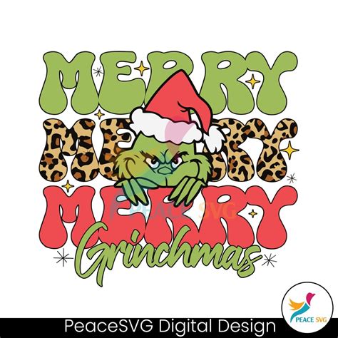 Funny Merry Grinchmas Svg Instant Download Peacesvg