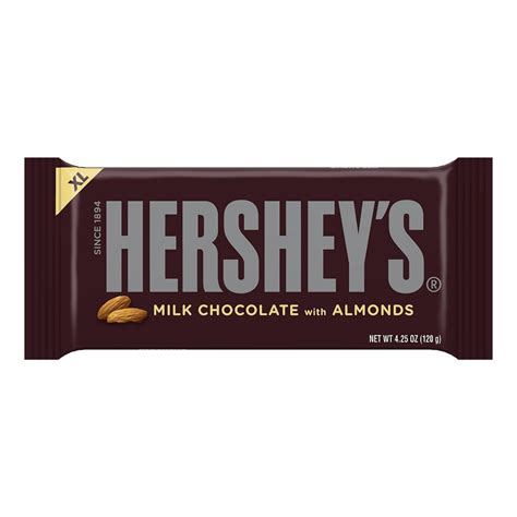 Buy HERSHEY'S Milk Chocolate with Almonds Candy, XL, Bulk Chocolate Candy, 4.25 oz, Bar Online ...