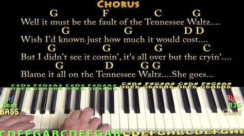 Tennessee Waltz Traditional Piano Cover Lesson In G With Chords