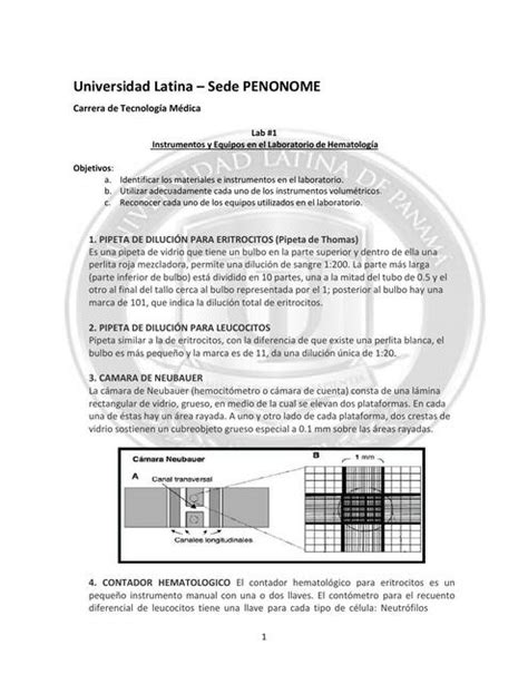 Instrumentos y Equipos en el Laboratorio de Hematología Nailea M V