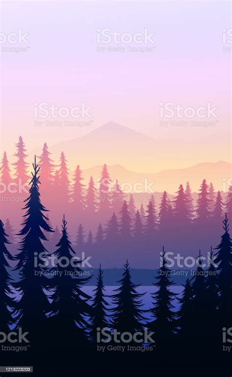 Nature Forest Natural Pine Forest Mountains Horizon Landscape Wallpaper